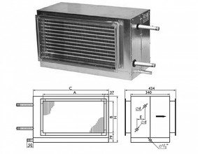 Арктос PBAR 400х200–4–2,5 Водяной воздухоохладитель для прямоугольных каналов