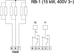 Схема подключения электрического канального нагревателя Systemair RB 40-20/15-1 400V/3