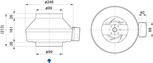 Systemair K 100 XL sileo Канальный вентилятор для круглых каналов