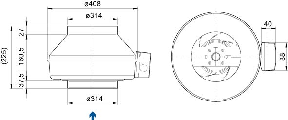 Systemair K 315 L sileo Канальный вентилятор для круглых каналов