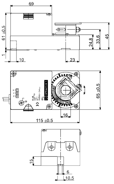 Gruner 227C-024-05 электропривод без возвратной пружины